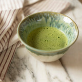 Hånddrejet matcha-skål - grøn