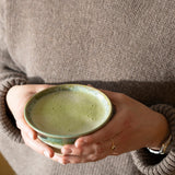 Hånddrejet matcha-skål - grøn