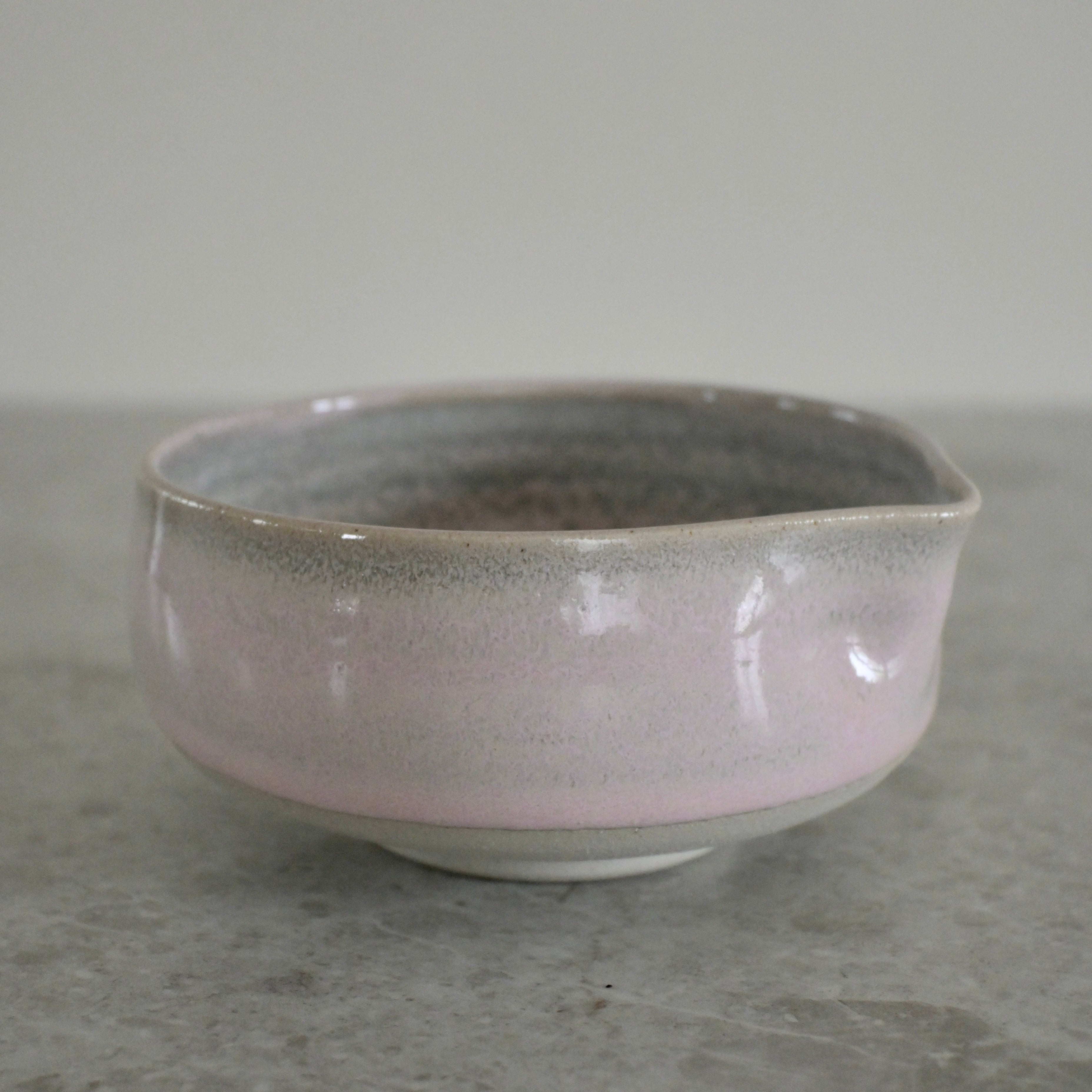 Hånddrejet matcha-skål - lyserød